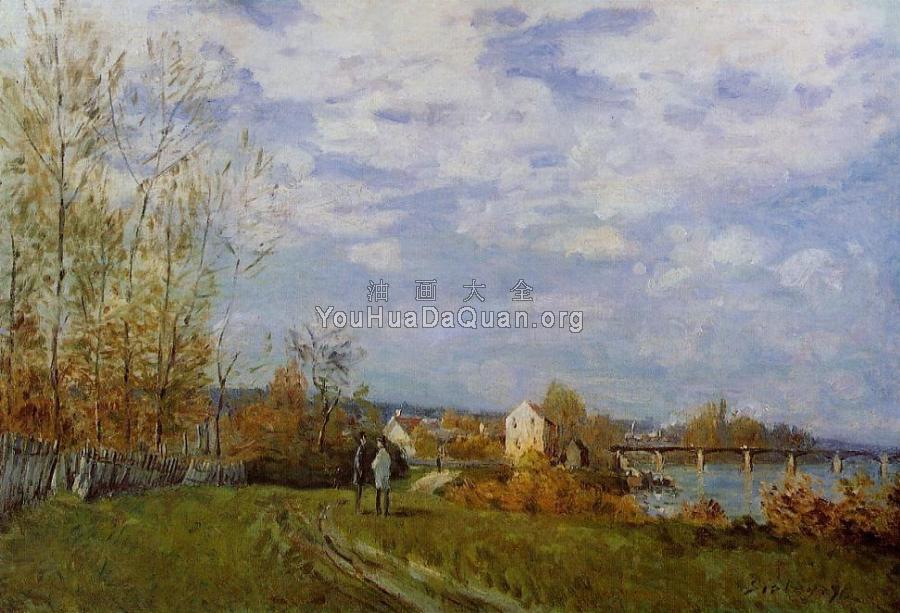 Banks of the Seine at Bougival - 阿尔弗莱德·西斯莱